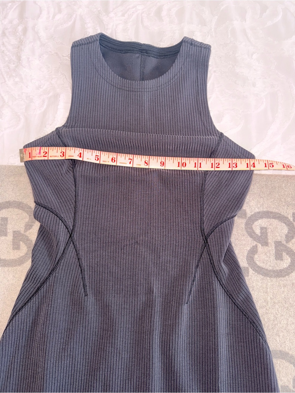Lululemon Ribbed Softstream slim tank dress Ribbed Mini Dress in Charcoal - Picture 3 of 9